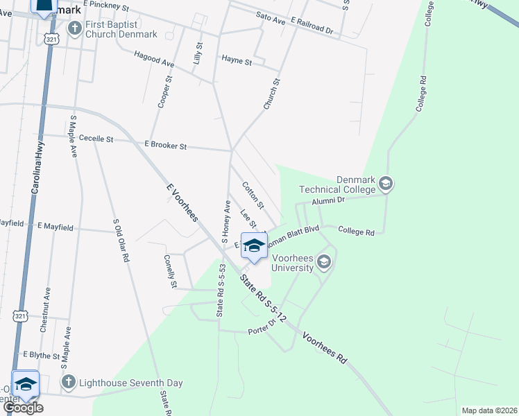 map of restaurants, bars, coffee shops, grocery stores, and more near 113 Lee Street in Denmark