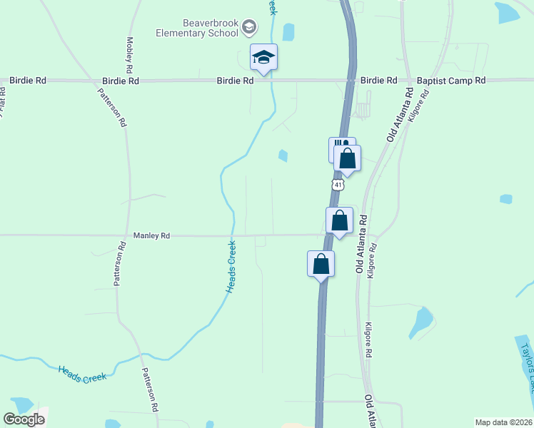 map of restaurants, bars, coffee shops, grocery stores, and more near 102 Forest Wood Drive in Griffin