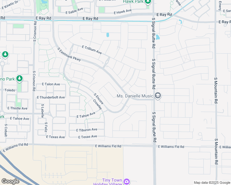 map of restaurants, bars, coffee shops, grocery stores, and more near 10535 East Thunderbolt Avenue in Mesa
