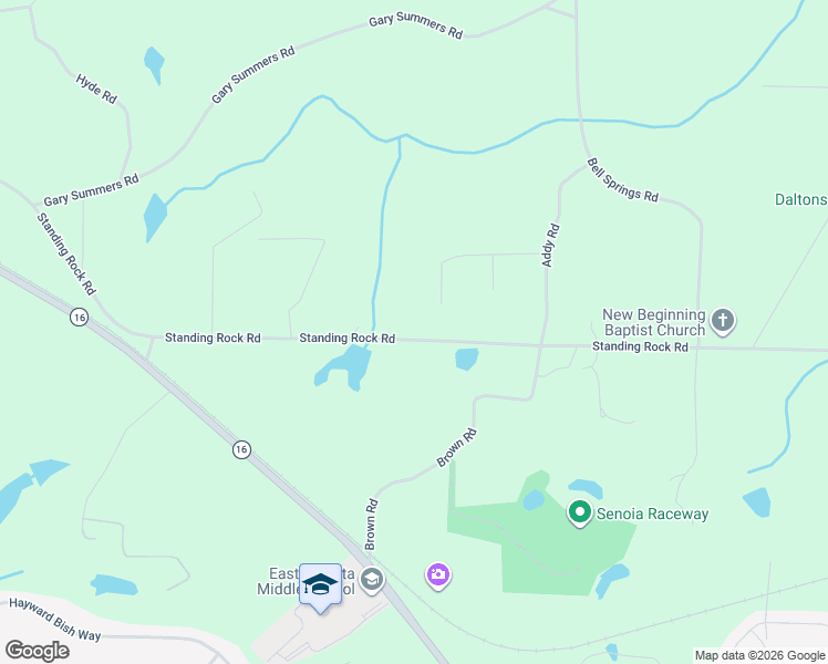 map of restaurants, bars, coffee shops, grocery stores, and more near 1329 Standing Rock Road in Senoia