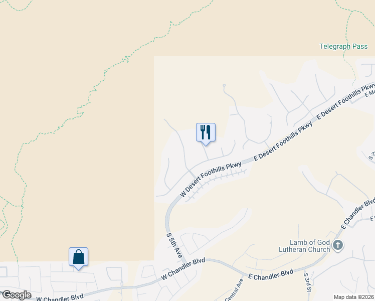 map of restaurants, bars, coffee shops, grocery stores, and more near 14618 South 4th Avenue in Phoenix