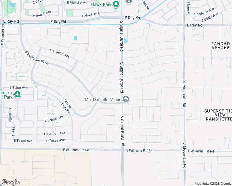 map of restaurants, bars, coffee shops, grocery stores, and more near 5625 South Del Rancho in Mesa