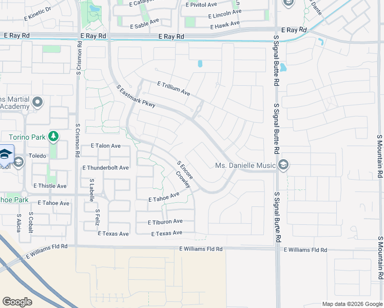 map of restaurants, bars, coffee shops, grocery stores, and more near 10461 East Tesla Avenue in Mesa