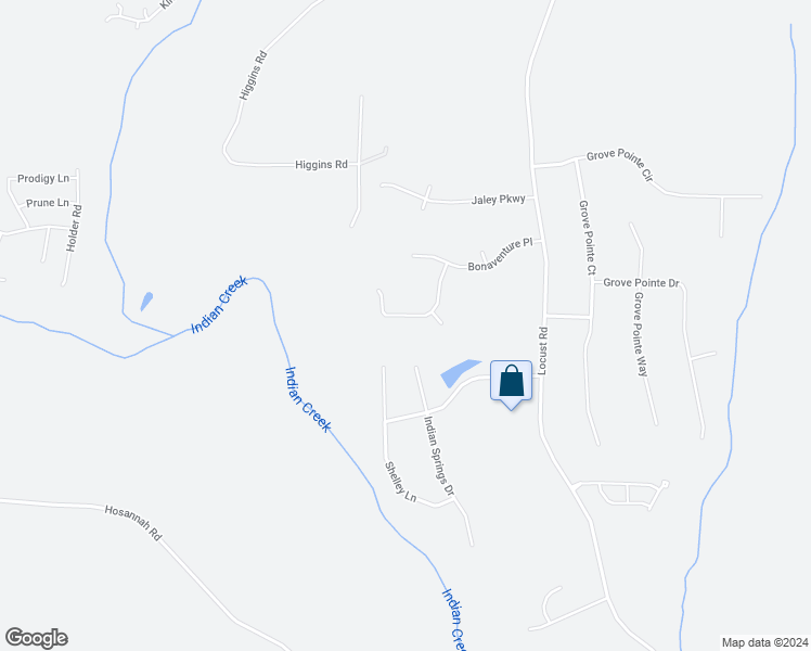 map of restaurants, bars, coffee shops, grocery stores, and more near 309 Bellevue Ridge in Locust Grove