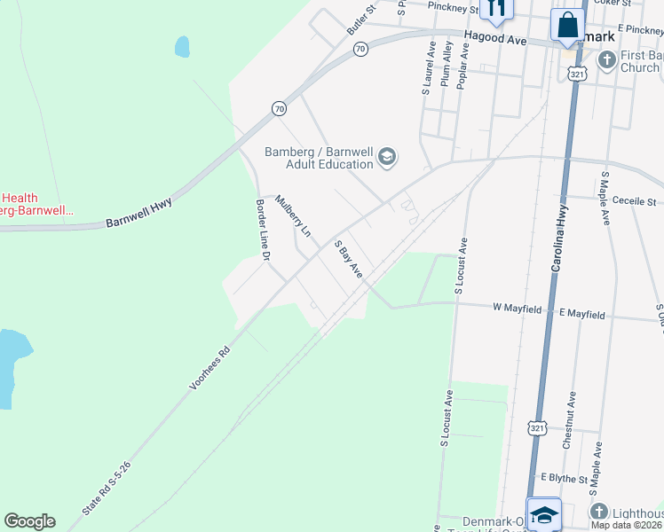 map of restaurants, bars, coffee shops, grocery stores, and more near 55 Willow Street in Denmark