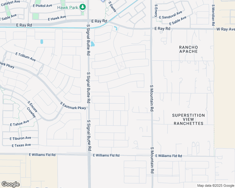 map of restaurants, bars, coffee shops, grocery stores, and more near 10953 East Tupelo Avenue in Mesa