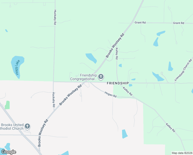 map of restaurants, bars, coffee shops, grocery stores, and more near 182 Friendship Church Road in Brooks