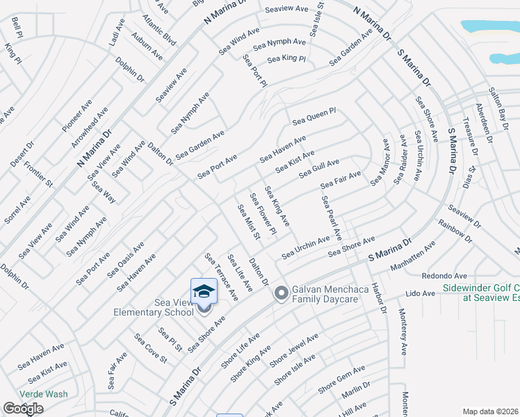 map of restaurants, bars, coffee shops, grocery stores, and more near Sea Flower Place in Salton City
