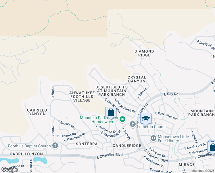 map of restaurants, bars, coffee shops, grocery stores, and more near 2328 East Granite View Drive in Phoenix