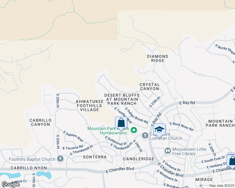 map of restaurants, bars, coffee shops, grocery stores, and more near 2328 East Granite View Drive in Phoenix
