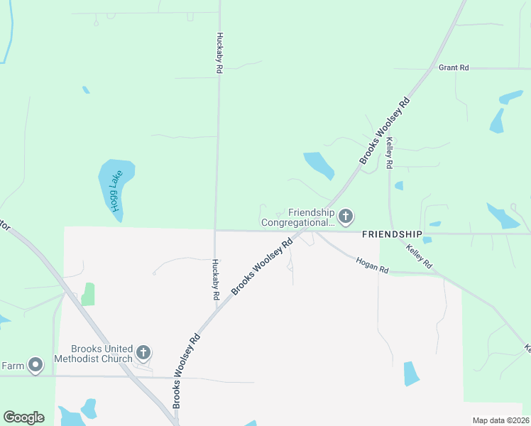 map of restaurants, bars, coffee shops, grocery stores, and more near 134 Friendship Church Road in Brooks