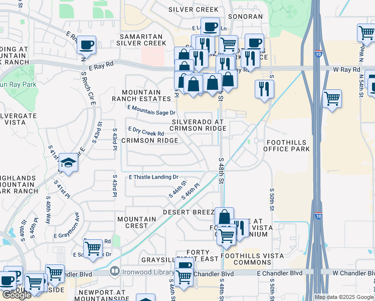 map of restaurants, bars, coffee shops, grocery stores, and more near 4557 East Desert Trumpet Road in Phoenix