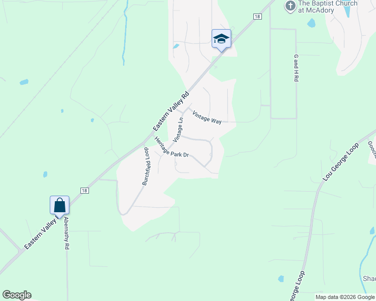 map of restaurants, bars, coffee shops, grocery stores, and more near 5814 Heritage Park Drive in McCalla