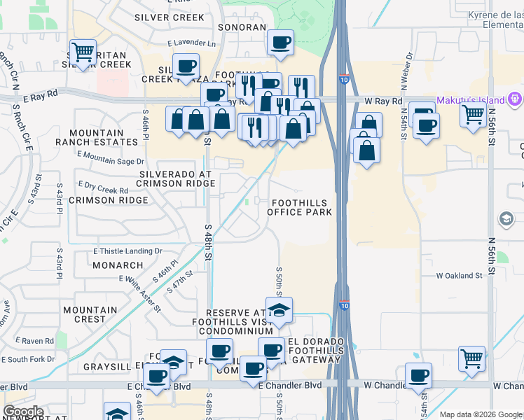 map of restaurants, bars, coffee shops, grocery stores, and more near in Phoenix