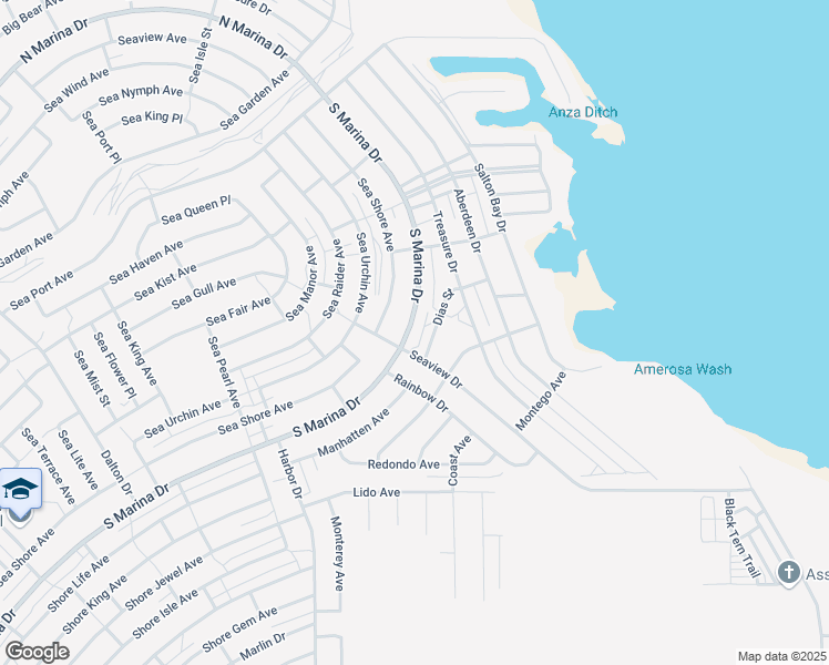 map of restaurants, bars, coffee shops, grocery stores, and more near 2560 South Marina Drive in Thermal