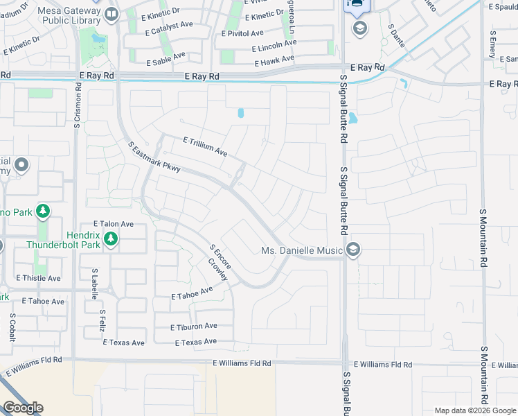 map of restaurants, bars, coffee shops, grocery stores, and more near 5524 South 106th Place in Mesa