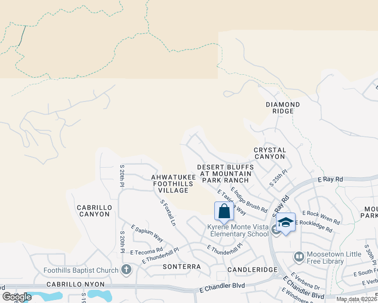 map of restaurants, bars, coffee shops, grocery stores, and more near 2215 East Granite View Drive in Phoenix