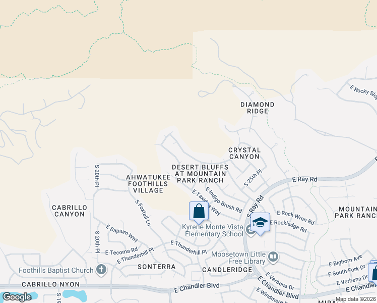 map of restaurants, bars, coffee shops, grocery stores, and more near 2302 East Rockledge Road in Phoenix