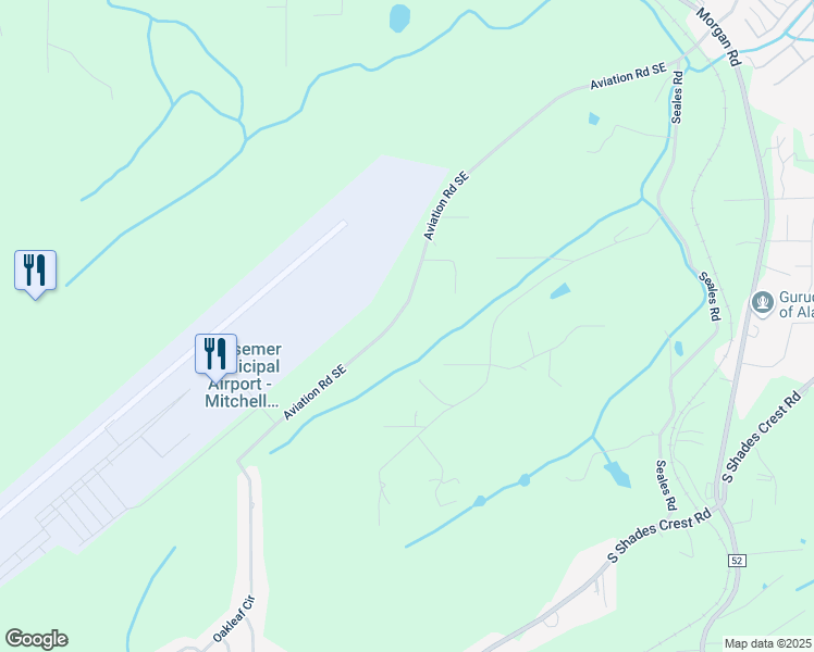 map of restaurants, bars, coffee shops, grocery stores, and more near 470 Aviation Road Southeast in Bessemer