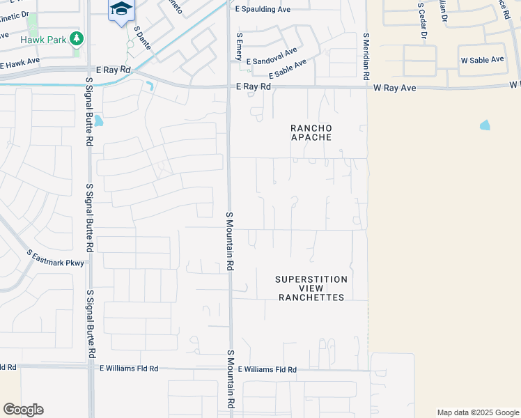 map of restaurants, bars, coffee shops, grocery stores, and more near 22912 East Galveston Street in Mesa