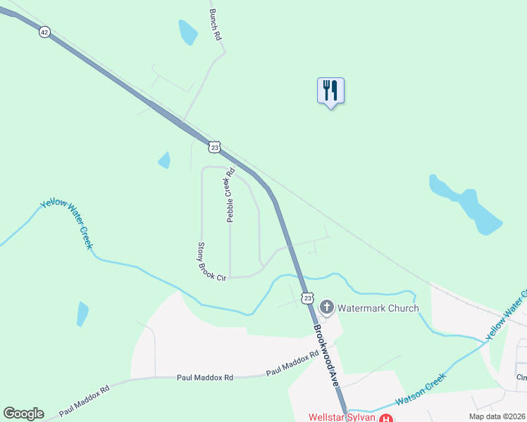 map of restaurants, bars, coffee shops, grocery stores, and more near 297 Stony Brook Circle in Jackson