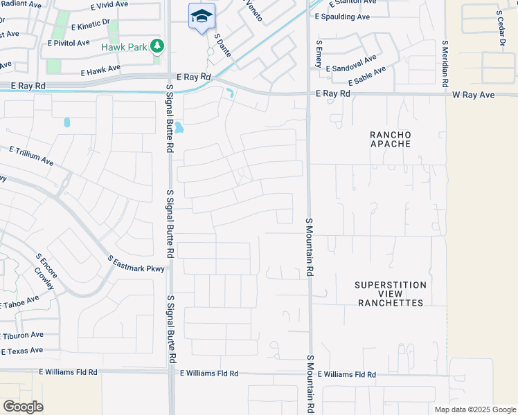 map of restaurants, bars, coffee shops, grocery stores, and more near 11042 East Tupelo Avenue in Mesa