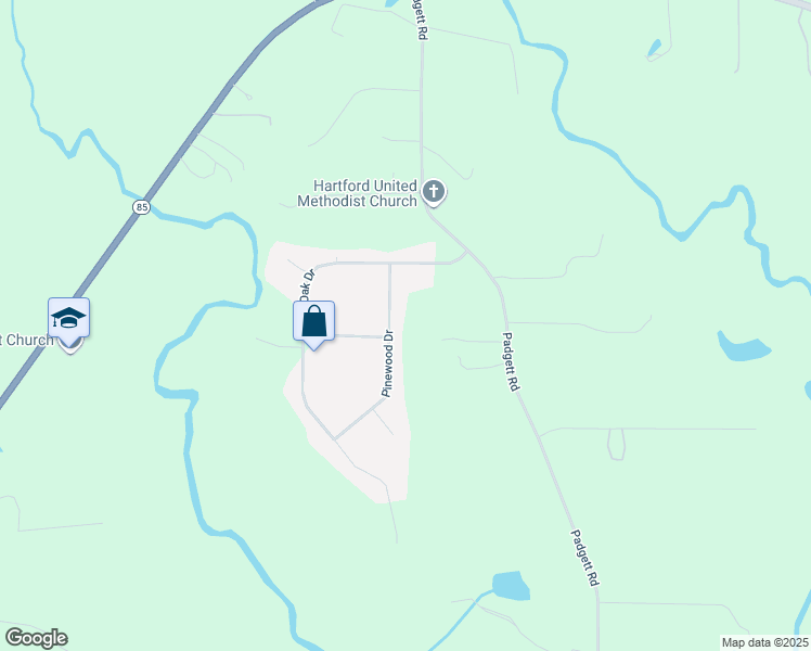 map of restaurants, bars, coffee shops, grocery stores, and more near 140 Pinewood Drive in Senoia