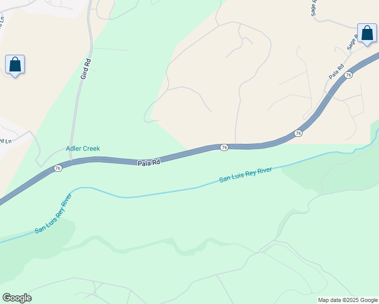 map of restaurants, bars, coffee shops, grocery stores, and more near 3728 Pala Road in Fallbrook