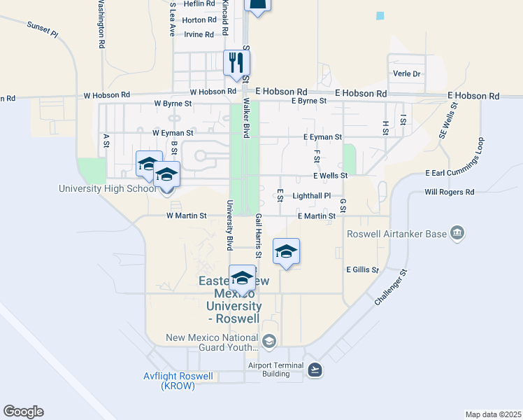 map of restaurants, bars, coffee shops, grocery stores, and more near 17-23 E Martin St in Roswell