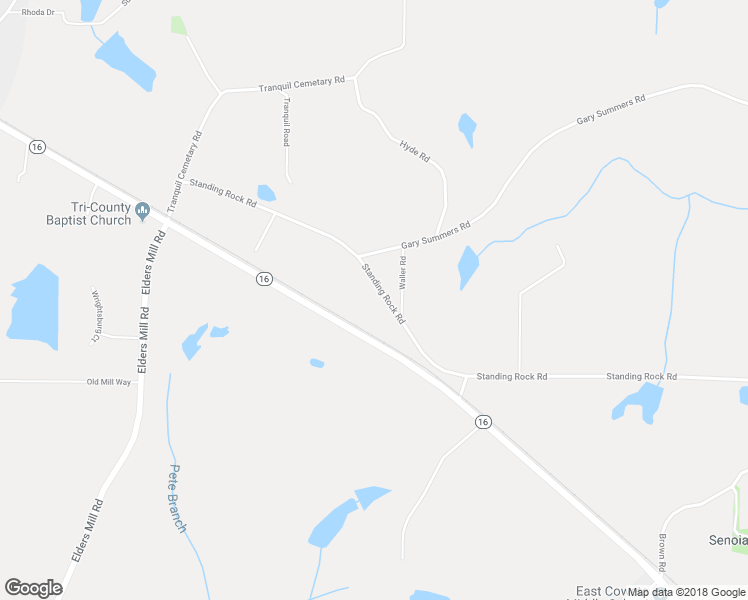 map of restaurants, bars, coffee shops, grocery stores, and more near 2153 Standing Rock Road in Senoia