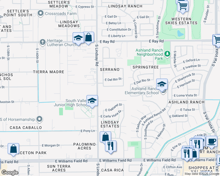 map of restaurants, bars, coffee shops, grocery stores, and more near 879 East Loma Vista Street in Gilbert