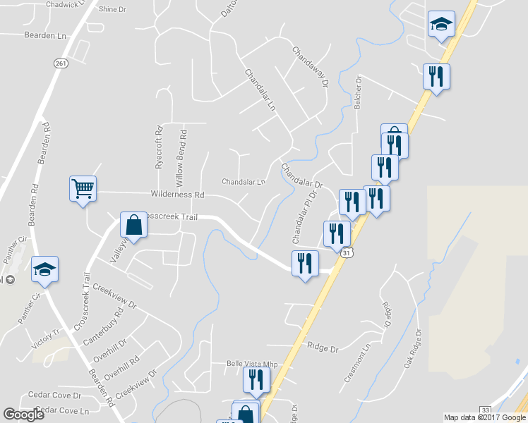 map of restaurants, bars, coffee shops, grocery stores, and more near 905 Frontier Drive in Pelham