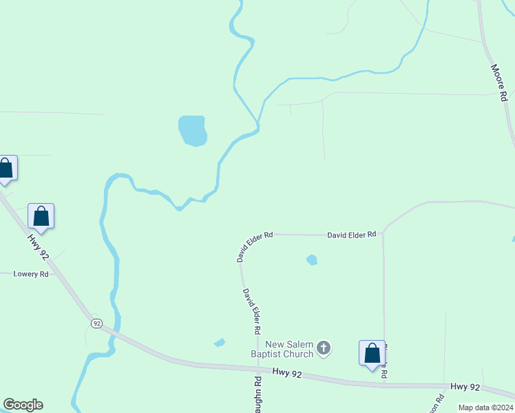 map of restaurants, bars, coffee shops, grocery stores, and more near 349 David Elder Road in Griffin