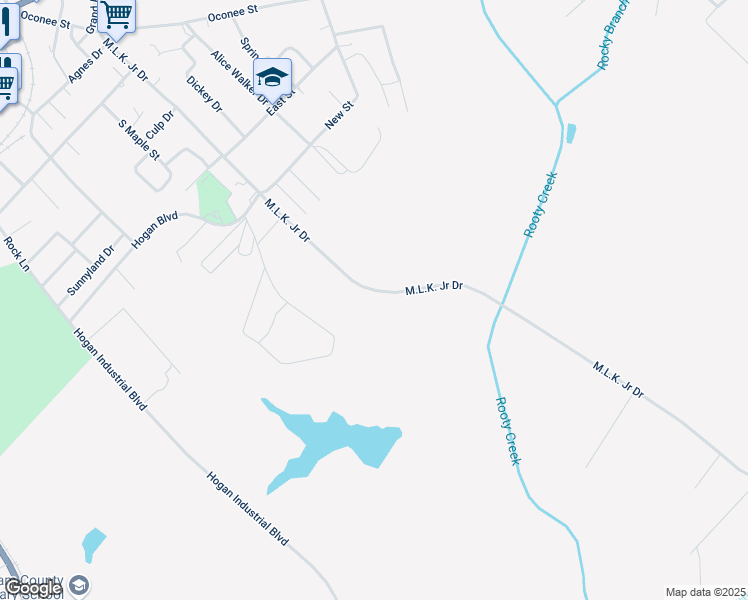 map of restaurants, bars, coffee shops, grocery stores, and more near 322 Martin Luther King Junior Drive in Eatonton