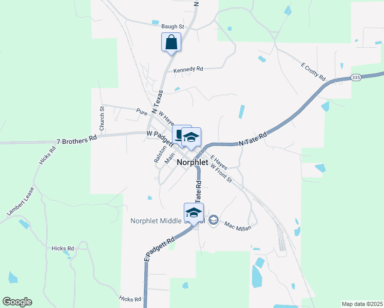 map of restaurants, bars, coffee shops, grocery stores, and more near in Norphlet