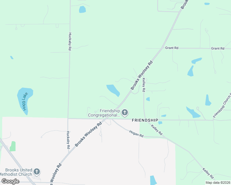 map of restaurants, bars, coffee shops, grocery stores, and more near 739 Brooks Woolsey Road in Brooks