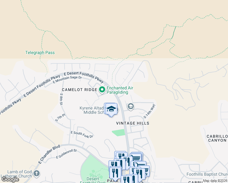 map of restaurants, bars, coffee shops, grocery stores, and more near 1238 East Desert Cove Avenue in Phoenix