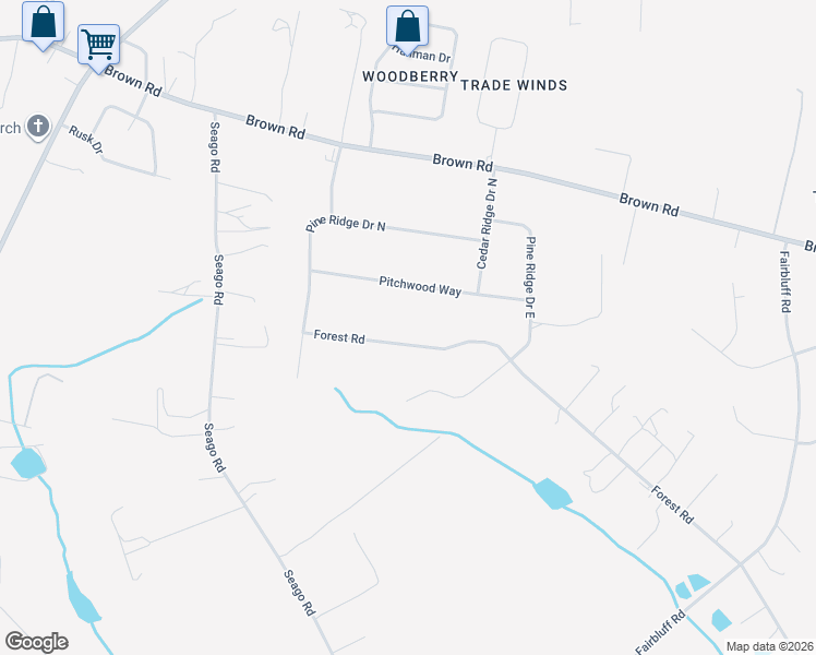 map of restaurants, bars, coffee shops, grocery stores, and more near 4226 Forest Road in Hephzibah