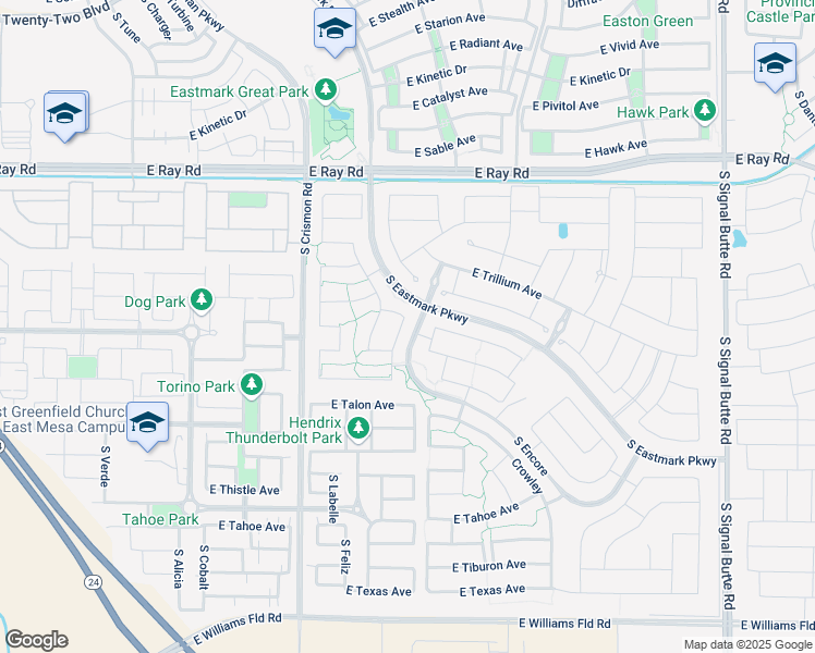 map of restaurants, bars, coffee shops, grocery stores, and more near 5435 South Wesley in Mesa