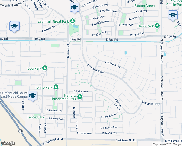 map of restaurants, bars, coffee shops, grocery stores, and more near 5435 South Wesley in Mesa