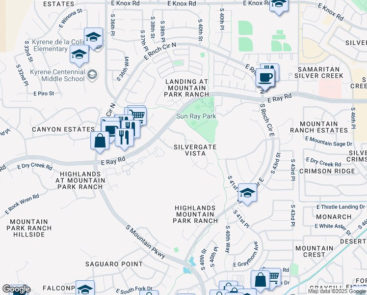 map of restaurants, bars, coffee shops, grocery stores, and more near 14084 South 40th Street in Phoenix