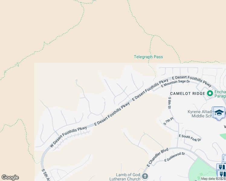 map of restaurants, bars, coffee shops, grocery stores, and more near 14239 South 2nd Street in Phoenix