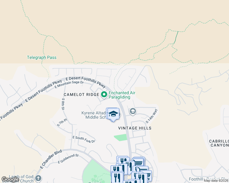 map of restaurants, bars, coffee shops, grocery stores, and more near 1238 East Desert Cove Avenue in Phoenix