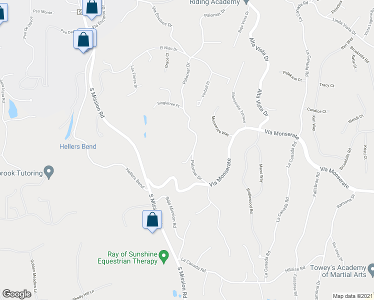 map of restaurants, bars, coffee shops, grocery stores, and more near 4141 Palomar Drive in Fallbrook