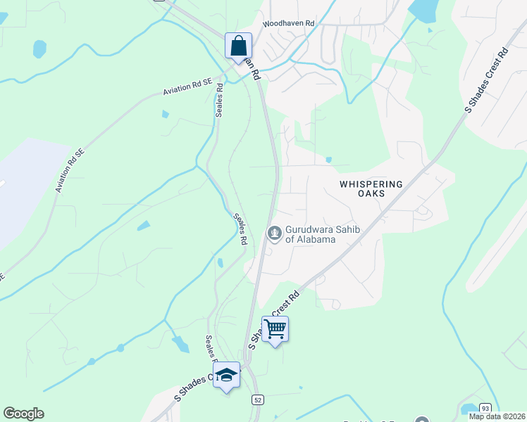 map of restaurants, bars, coffee shops, grocery stores, and more near 3318 Morgan Road in Bessemer