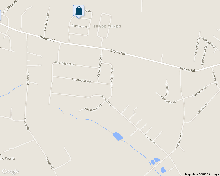 map of restaurants, bars, coffee shops, grocery stores, and more near 1518 Pine Ridge Drive East in Hephzibah