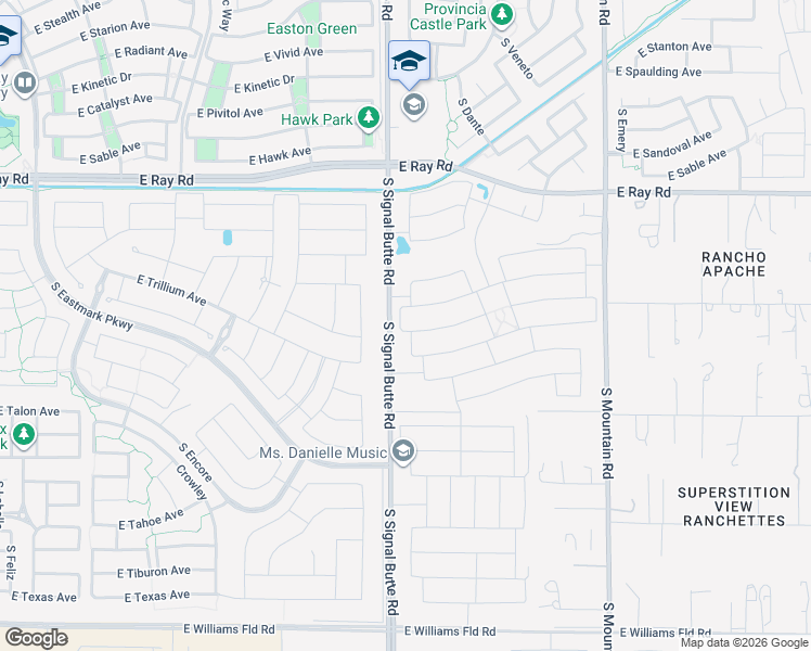 map of restaurants, bars, coffee shops, grocery stores, and more near 10820 East Topaz Avenue in Mesa