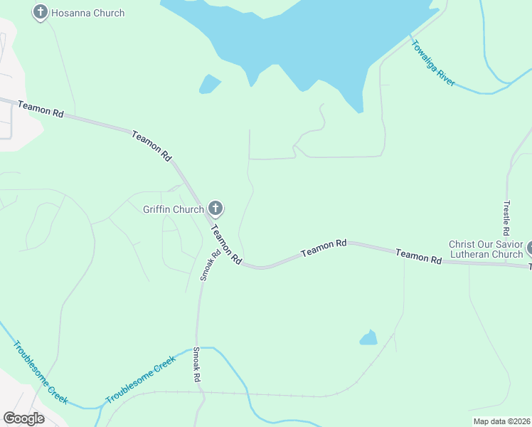map of restaurants, bars, coffee shops, grocery stores, and more near 62 Smoak Field Road in Griffin