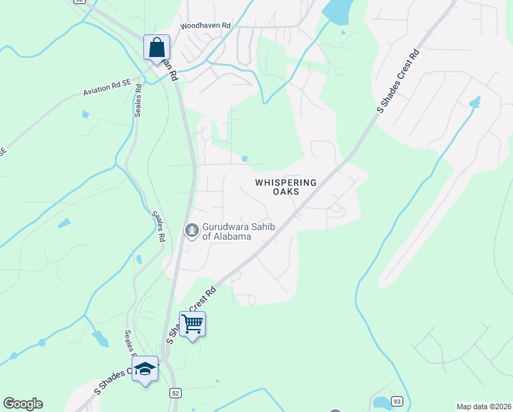 map of restaurants, bars, coffee shops, grocery stores, and more near 1914 Shady Woods Drive in Hoover