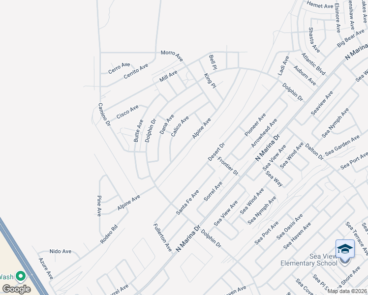 map of restaurants, bars, coffee shops, grocery stores, and more near Alpine Avenue in Salton City